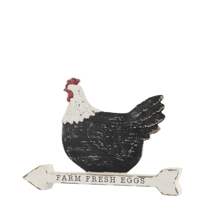 Hen with text