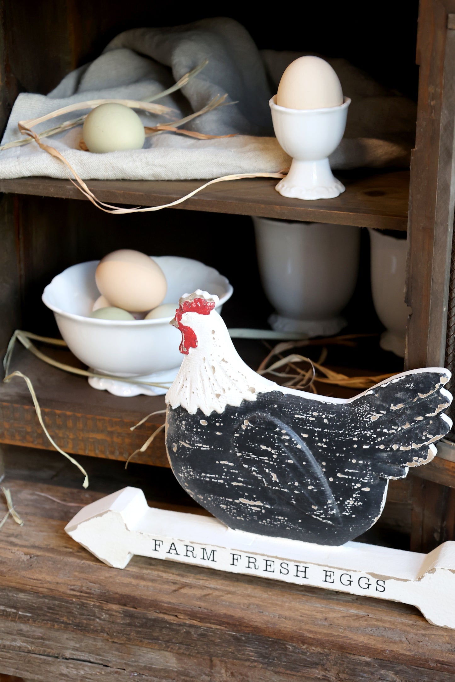 Hen with text