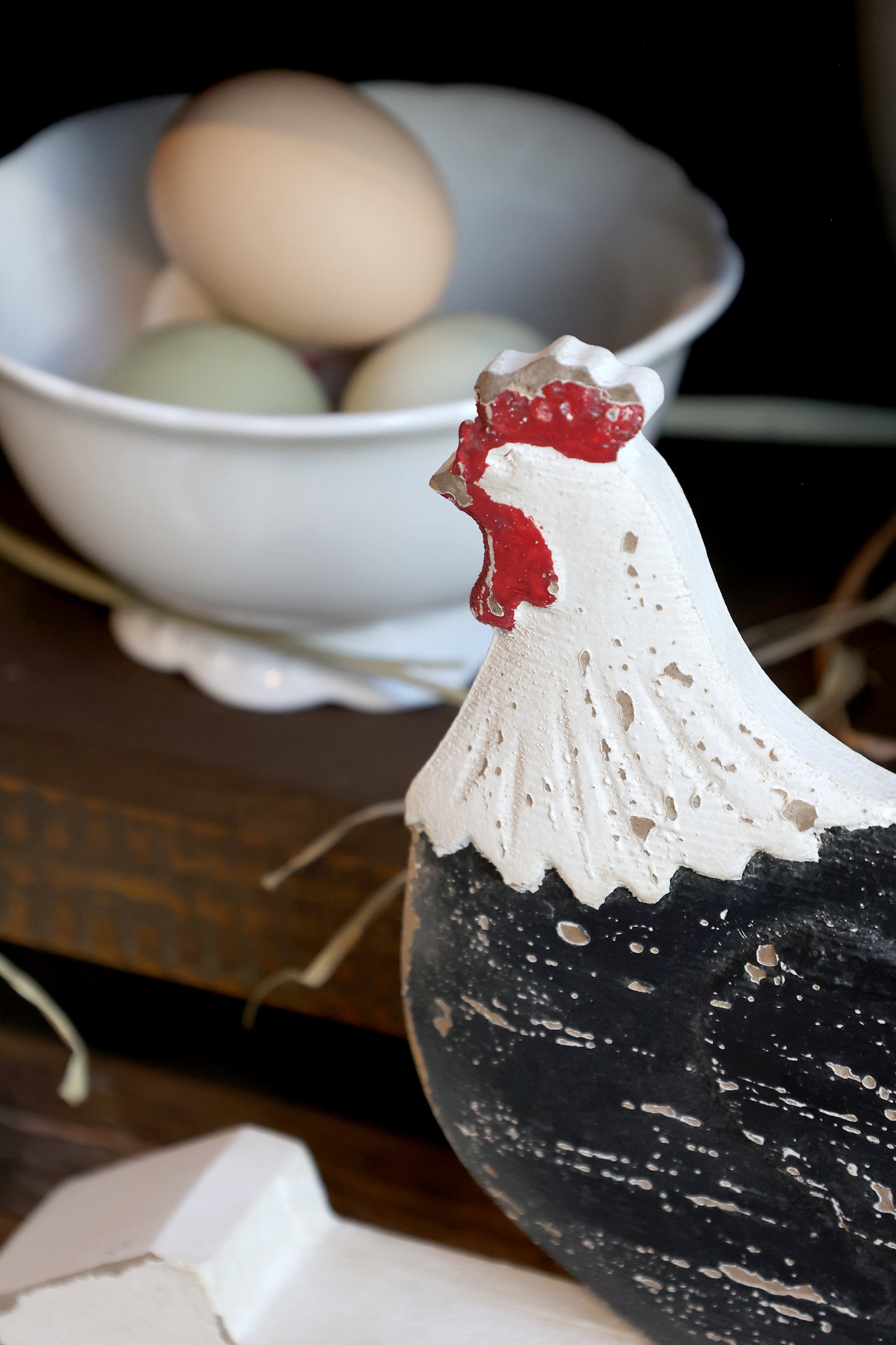 Hen with text