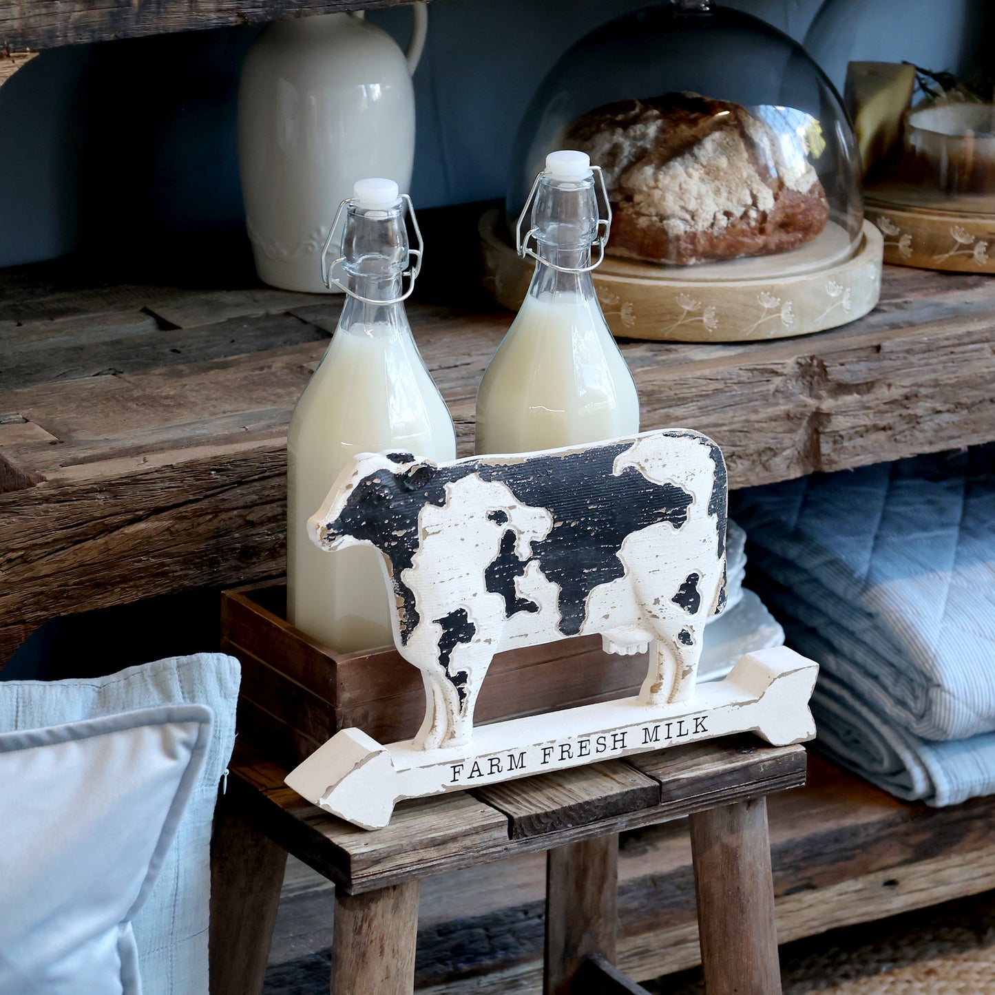 Cow with text