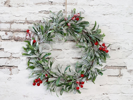 Fleur Fir Wreath with Snow & Berries - Generosa Home & Living