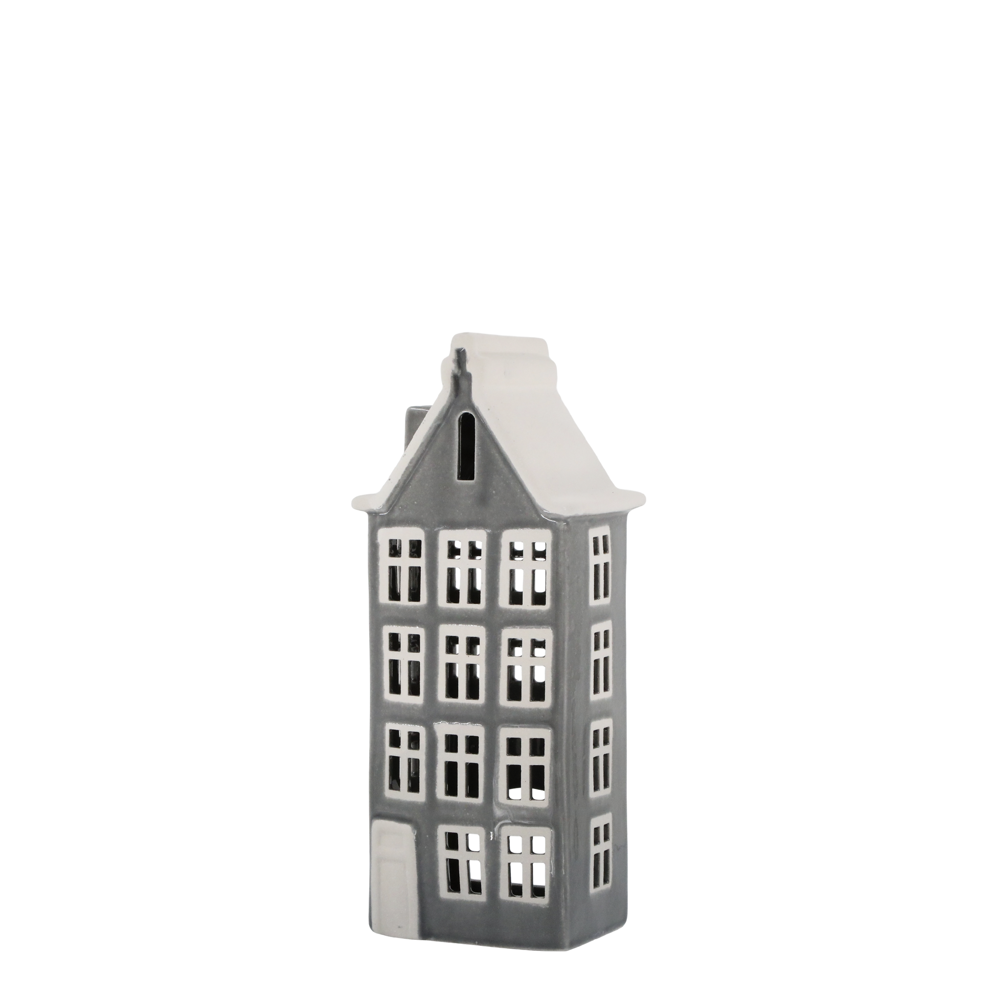 Gray house-shaped lantern on a white background