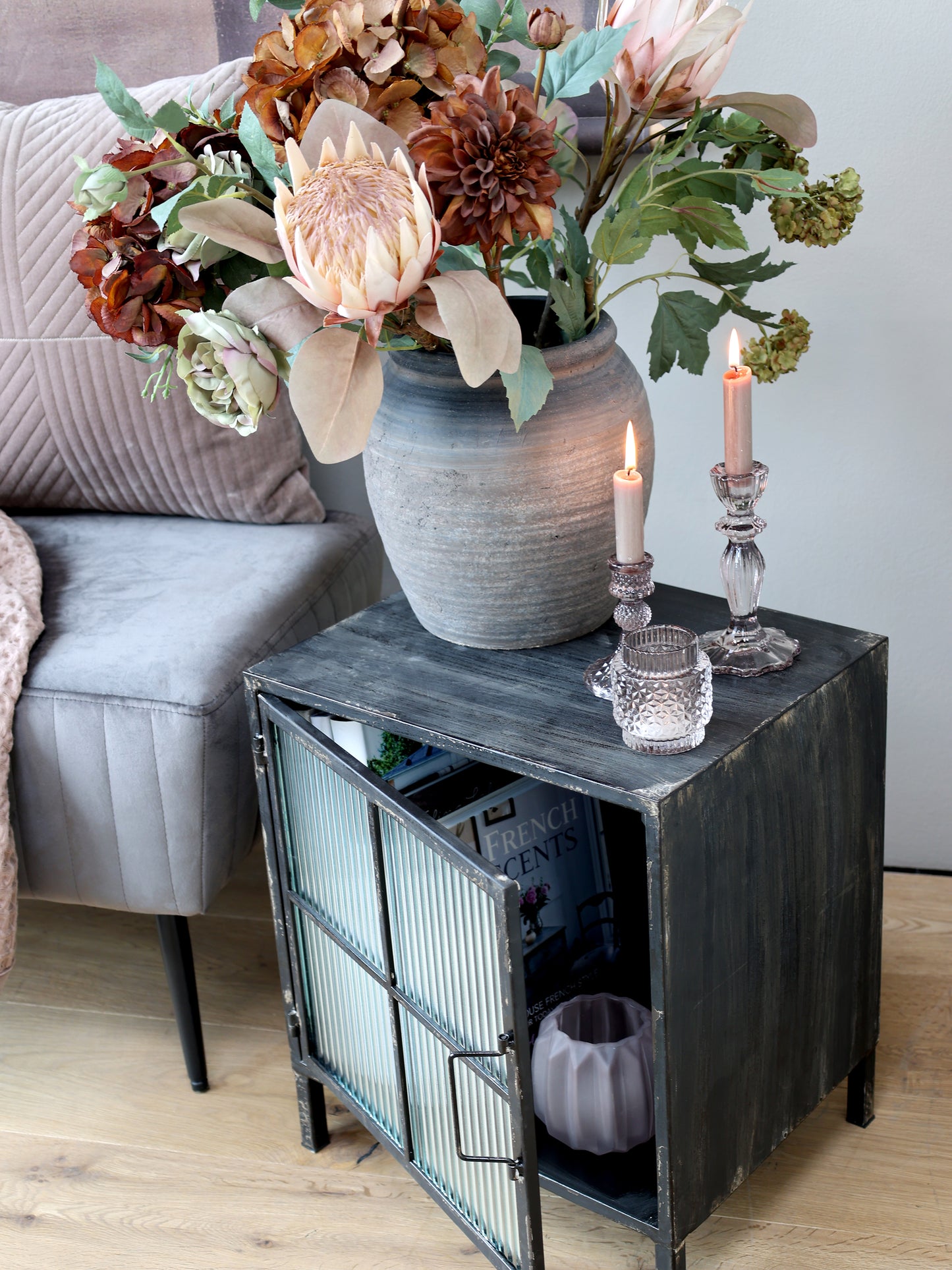 Chest with Fluted Glass Door