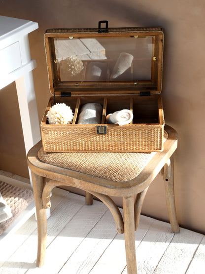 Wicker Box with 4 Compartments