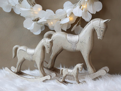 Rocking Horse with Glitter H23cm