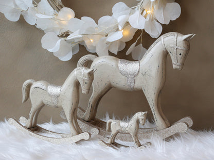 Rocking Horse with Glitter H30cm