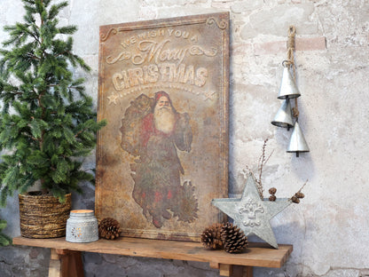 Vintage Sign with Santa - Generosa Home & Living
