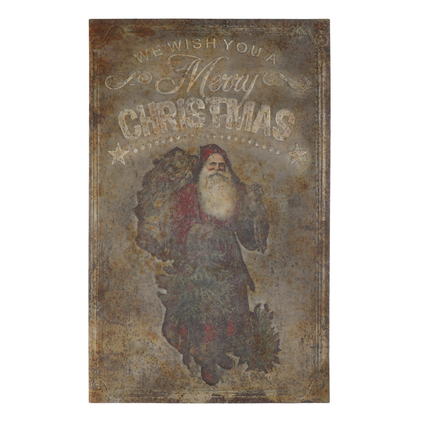 Vintage Sign with Santa - Generosa Home & Living