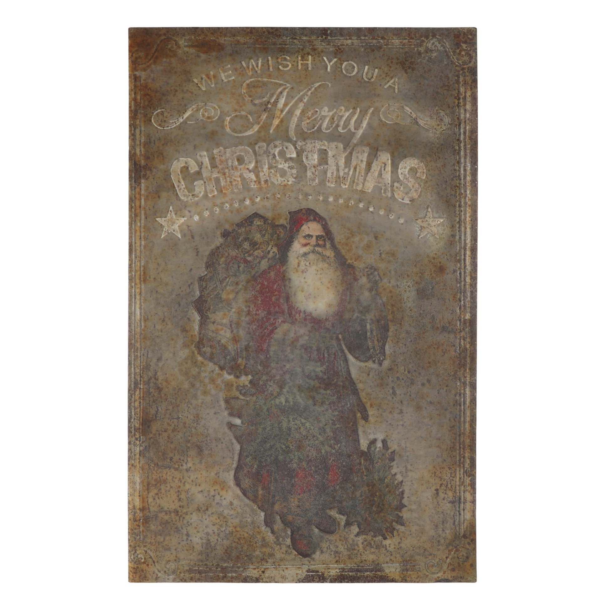 Vintage Sign with Santa - Generosa Home & Living