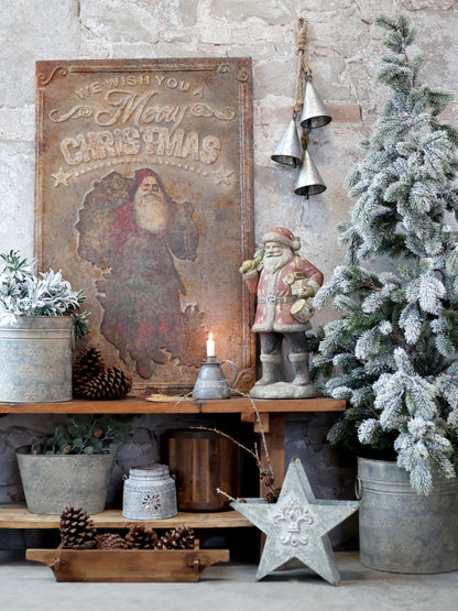 Vintage Sign with Santa - Generosa Home & Living