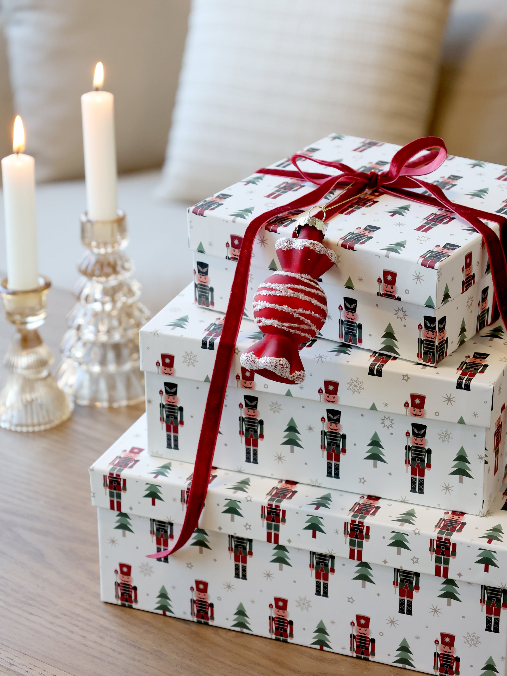 Christmas Motif Boxes,  Nutcrackers Set of 3 - Generosa Home & Living