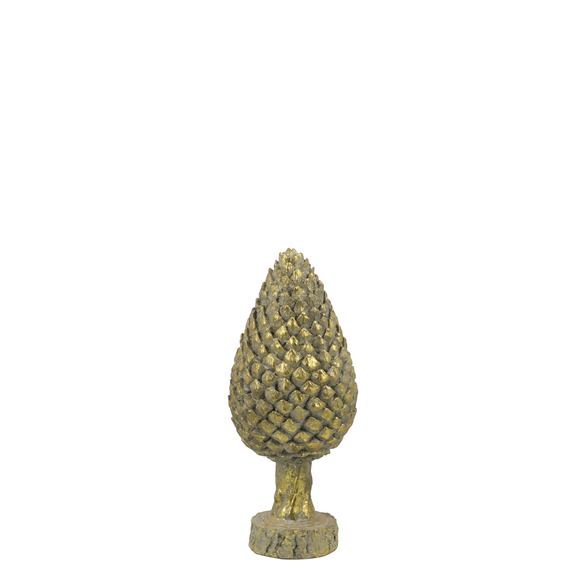 Decorative gold pineapple figure on a white background