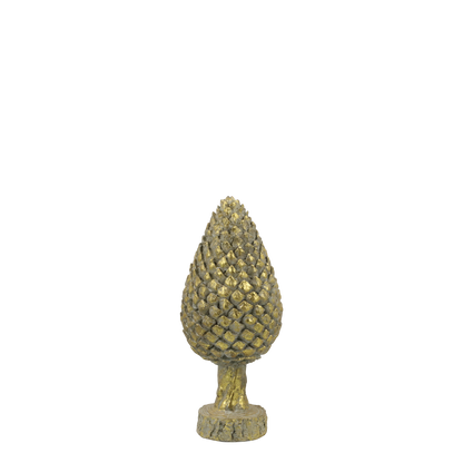 Decorative gold pineapple figure on a white background