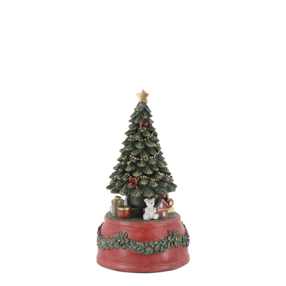 Noël Music Box Christmas Tree H18.5cm Cherry