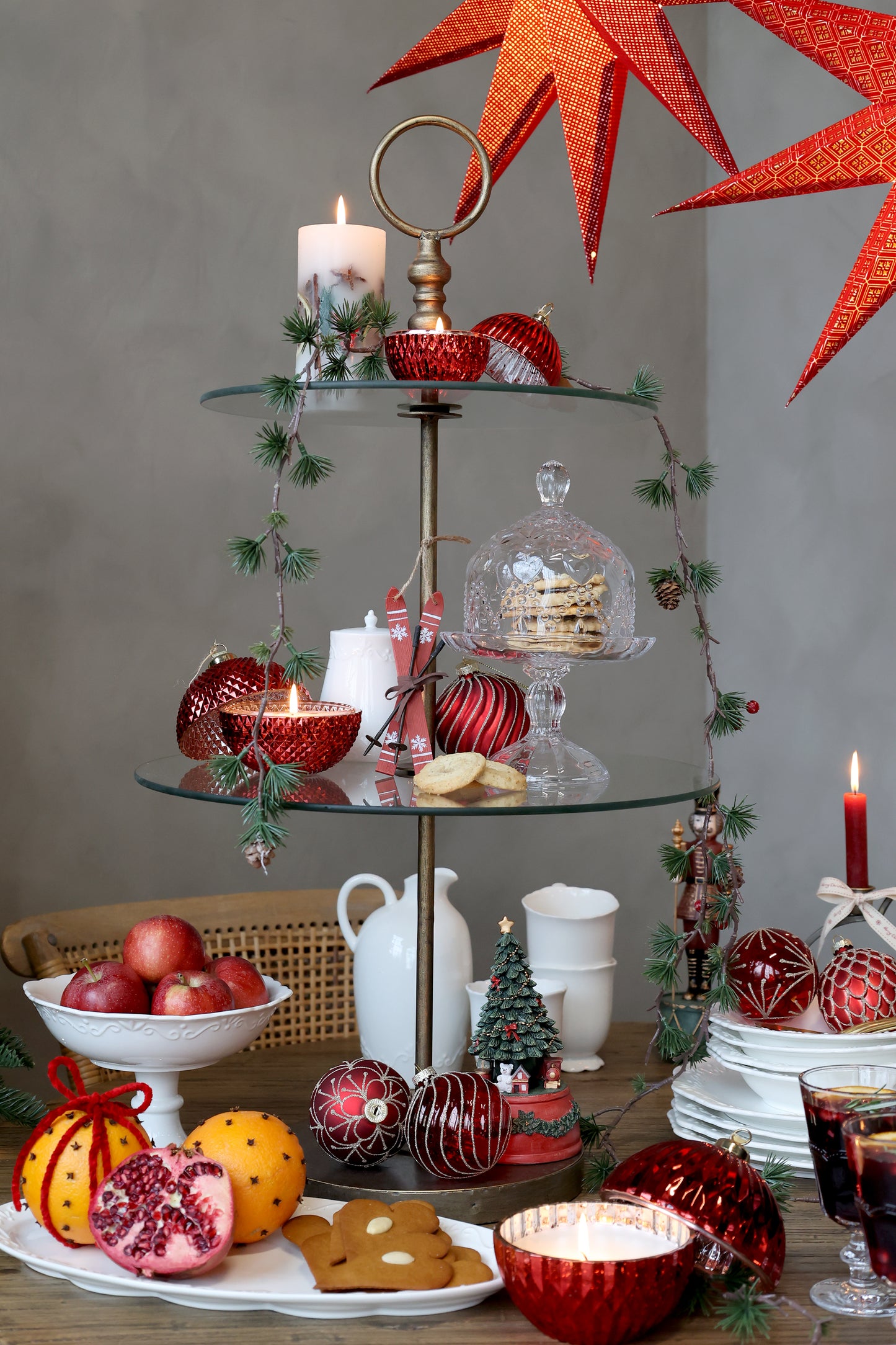 Noël Music Box Christmas Tree H18.5cm Cherry