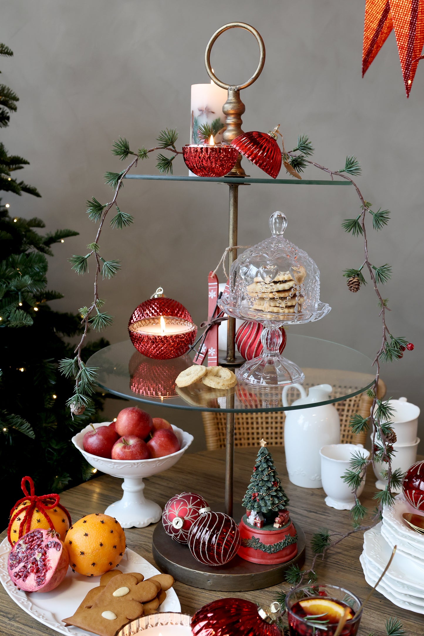 Noël Music Box Christmas Tree H18.5cm Cherry