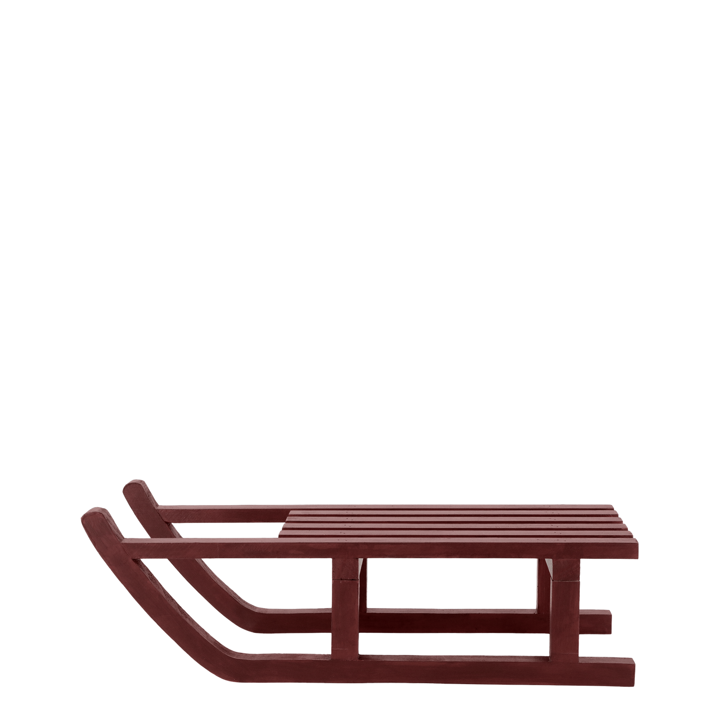 Wooden sled on a white background