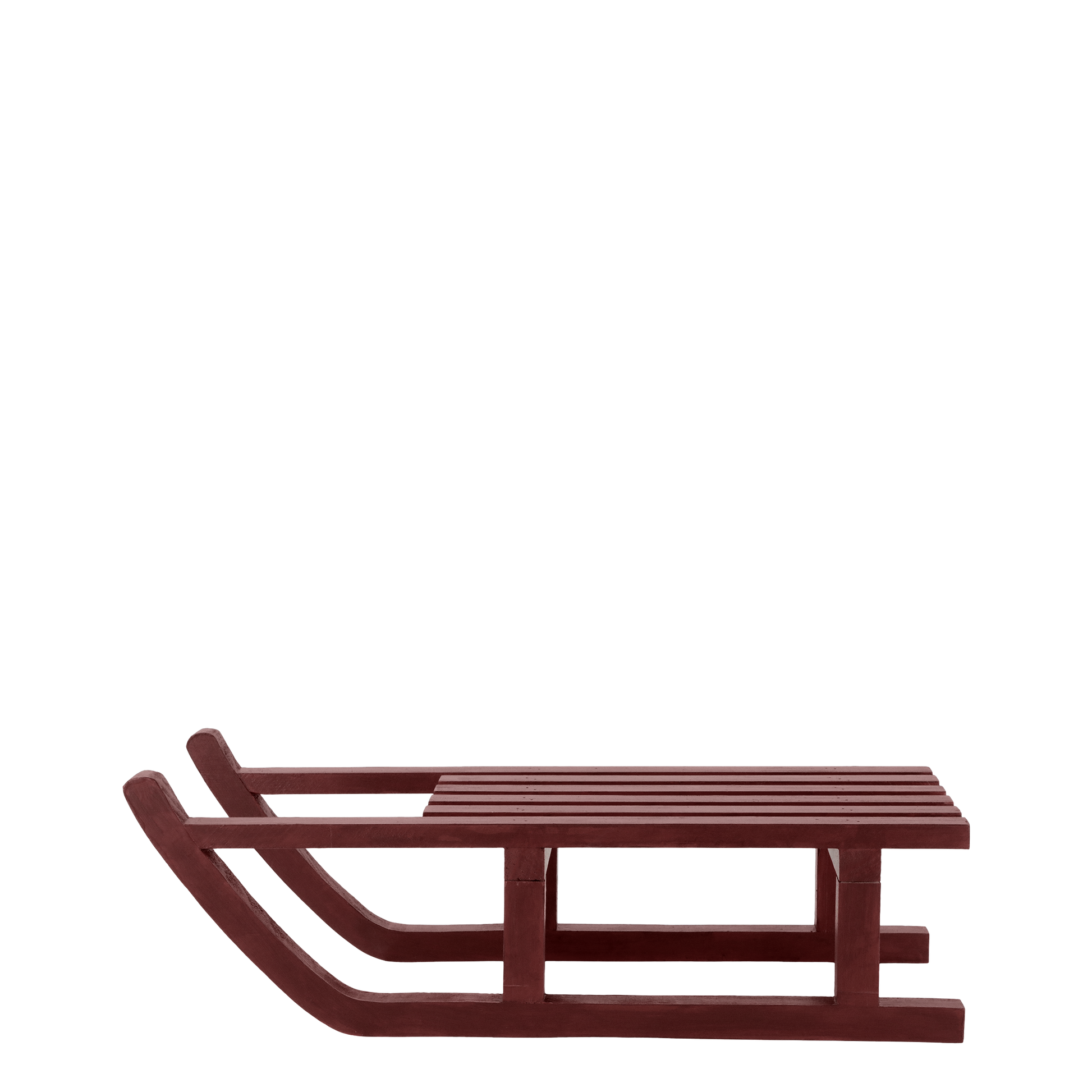 Wooden sled on a white background