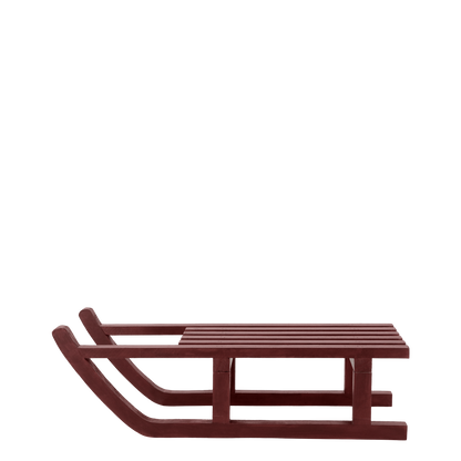 Wooden sled on a white background