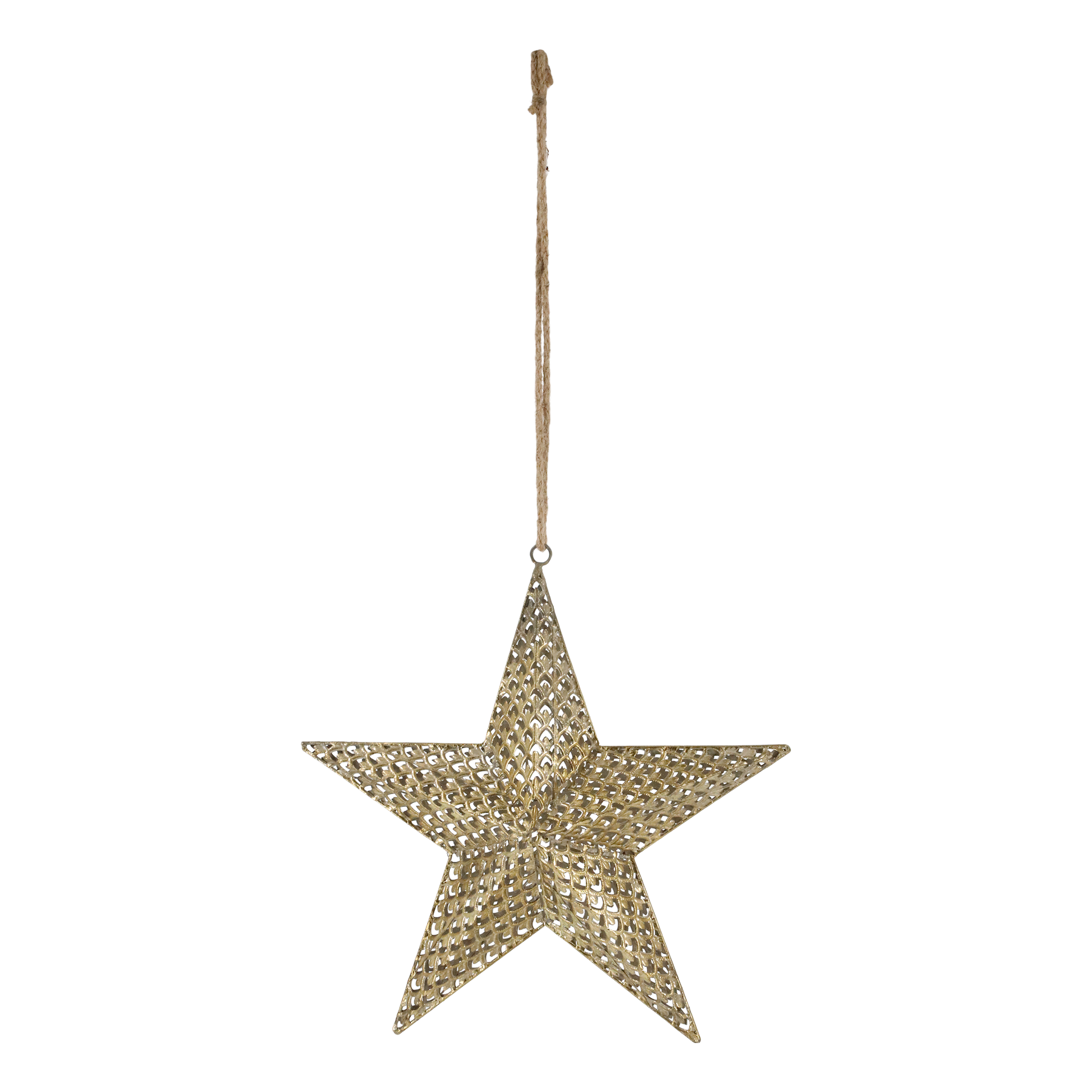 Decorative star hanging ornament on a white background