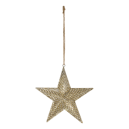 Decorative star hanging ornament on a white background