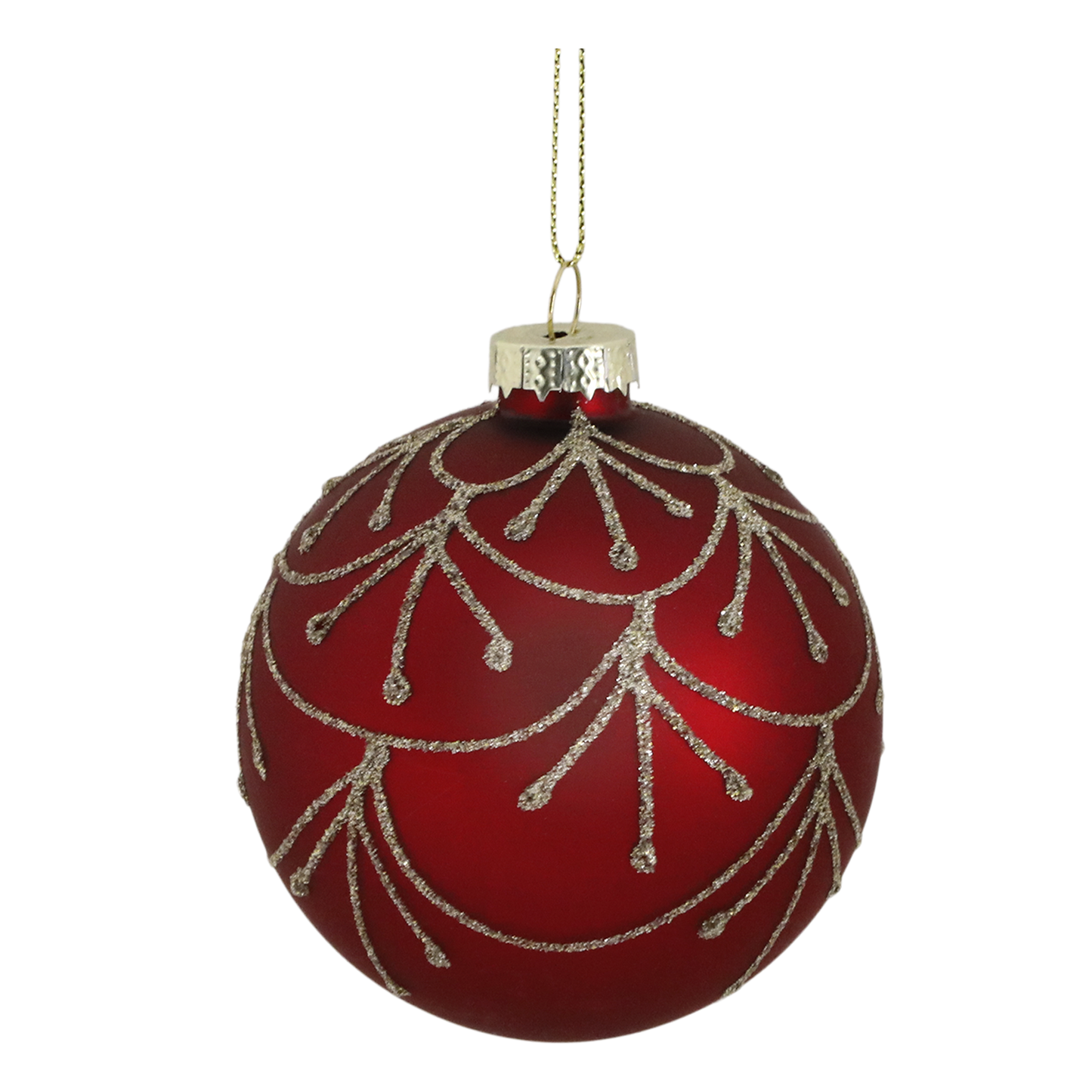 Hand Painted Red glass Christmas bauble. Generosa Home