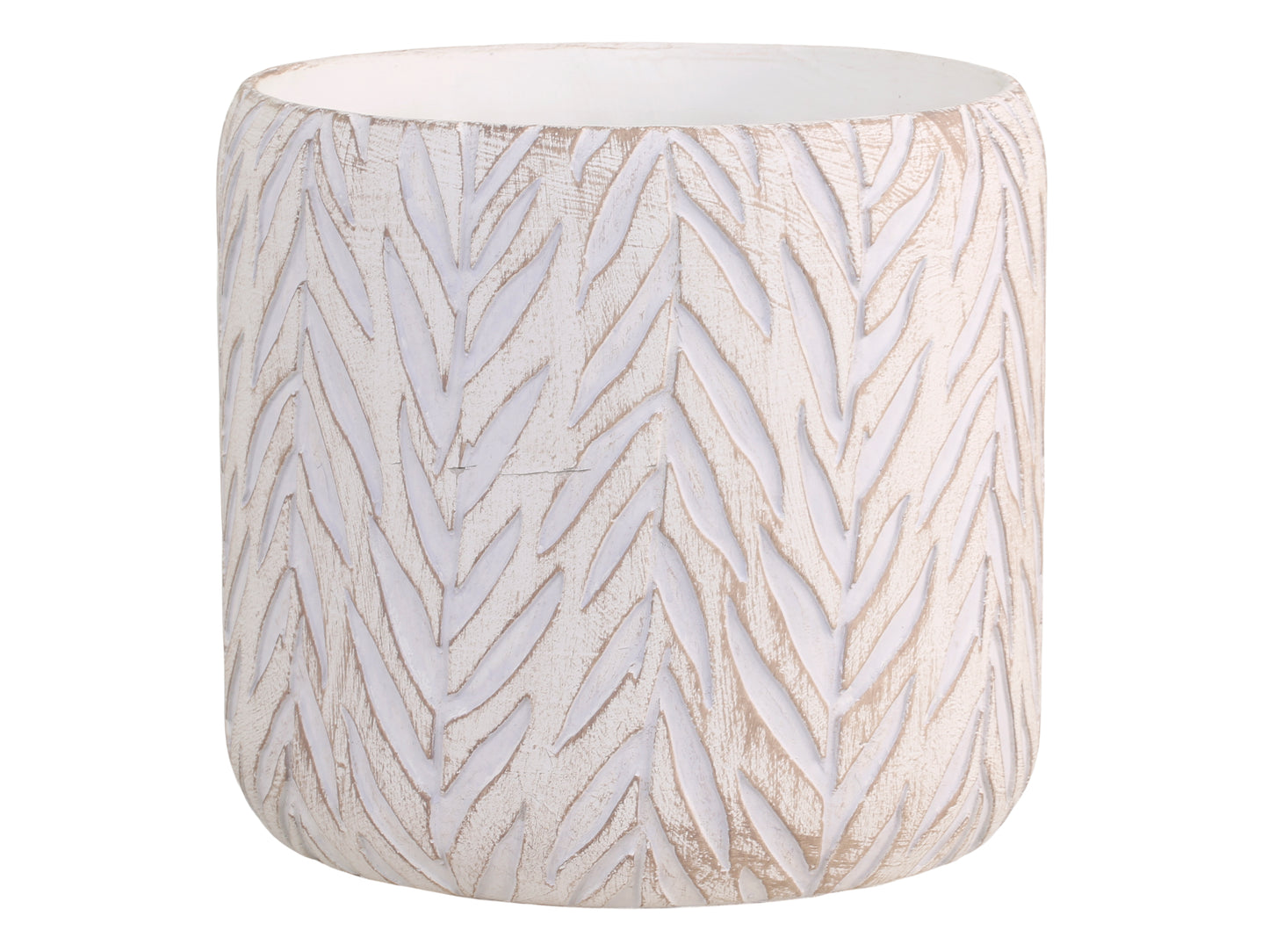 Planter with leaf pattern