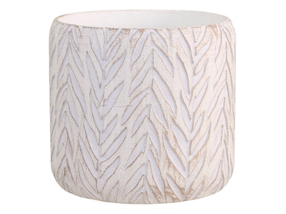 Planter with leaf pattern