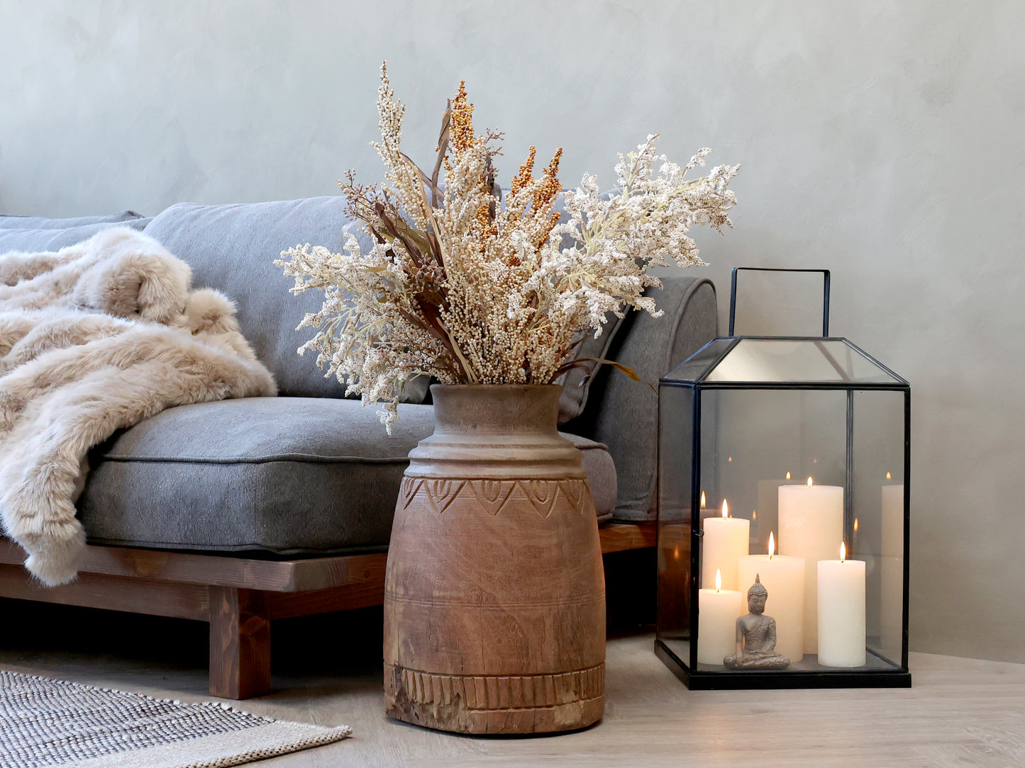 Grimaud Wooden Vase- For Deco 44cm