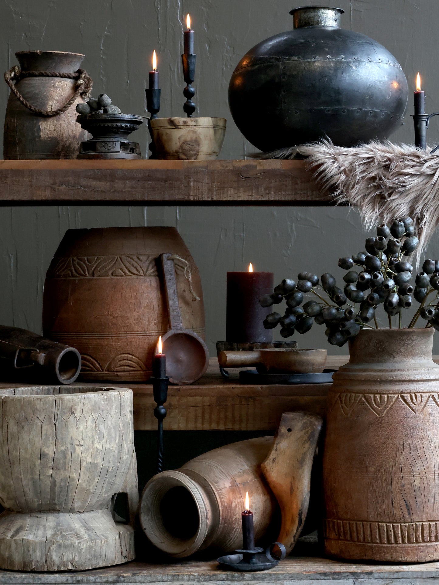 Grimaud Wooden Vase- For Deco 44cm