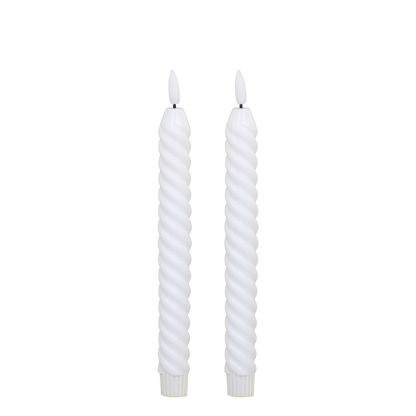 LED Dinner Candle  twisted set of 2 pcs