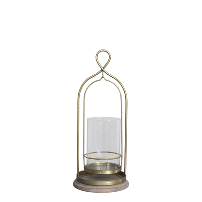 Decorative lantern with glass container on a white background