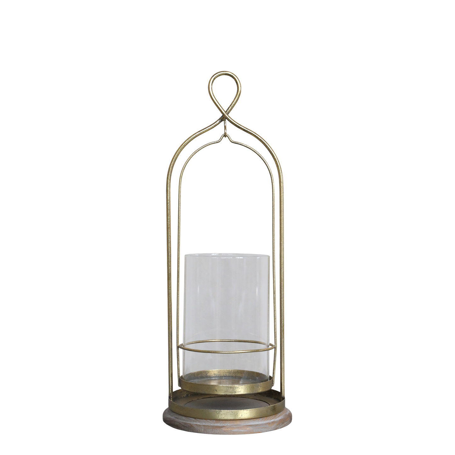Decorative lantern with glass container on a white background