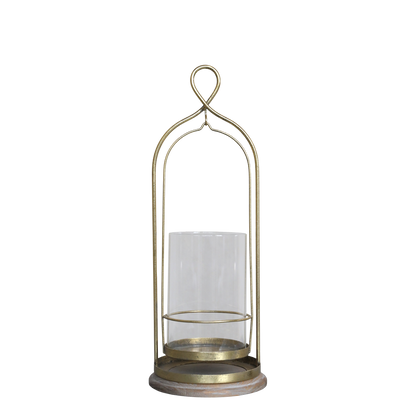 Decorative lantern with glass container on a white background