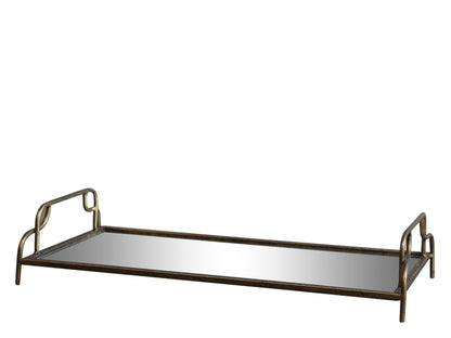 Mirrored Tray with handles L39.5 cm