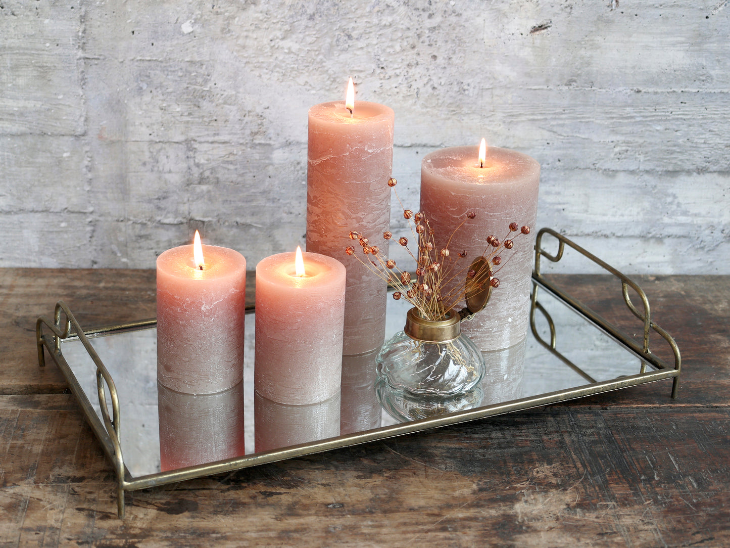 Mirrored Tray with handles L47.5