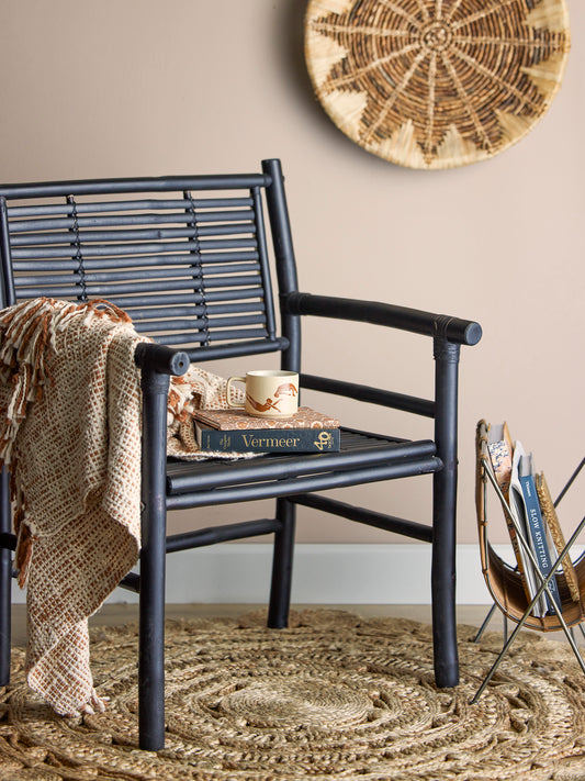 Coen Lounge Chair, Black, Bamboo( Only 1 Left!)