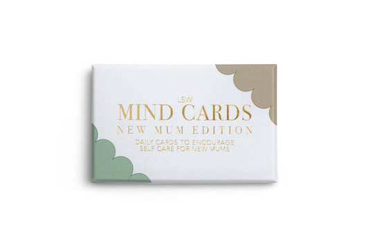 Pack of 'MIND CARDS New Mum Edition' on a white background