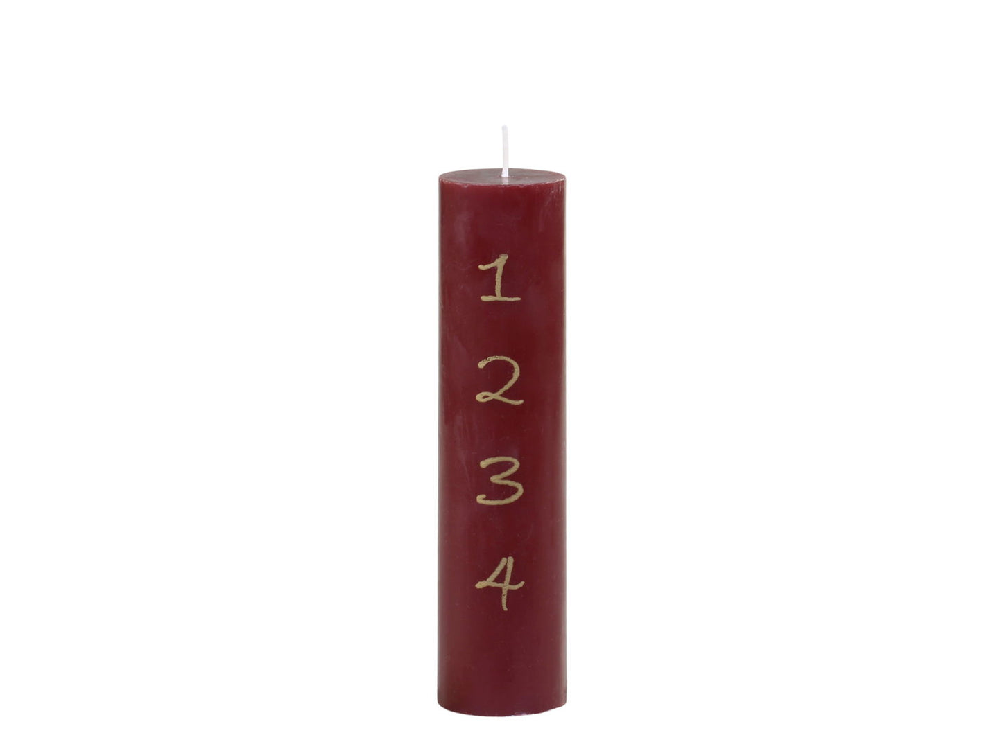 Advent Candle with Gold Numbers 1-4 Red - Generosa Home & Living -  - 