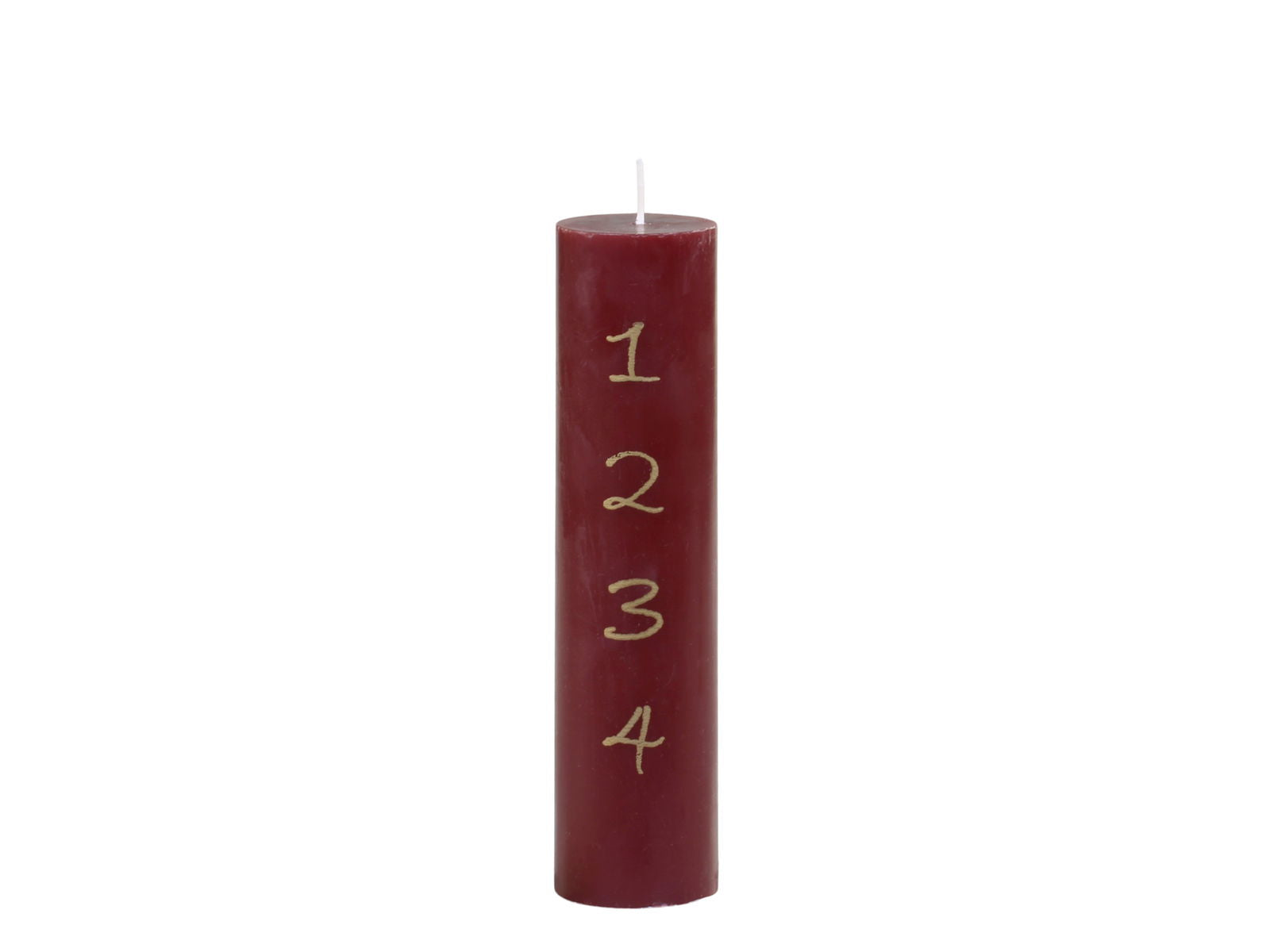 Advent Candle with Gold Numbers 1-4 Red - Generosa Home & Living -  - 