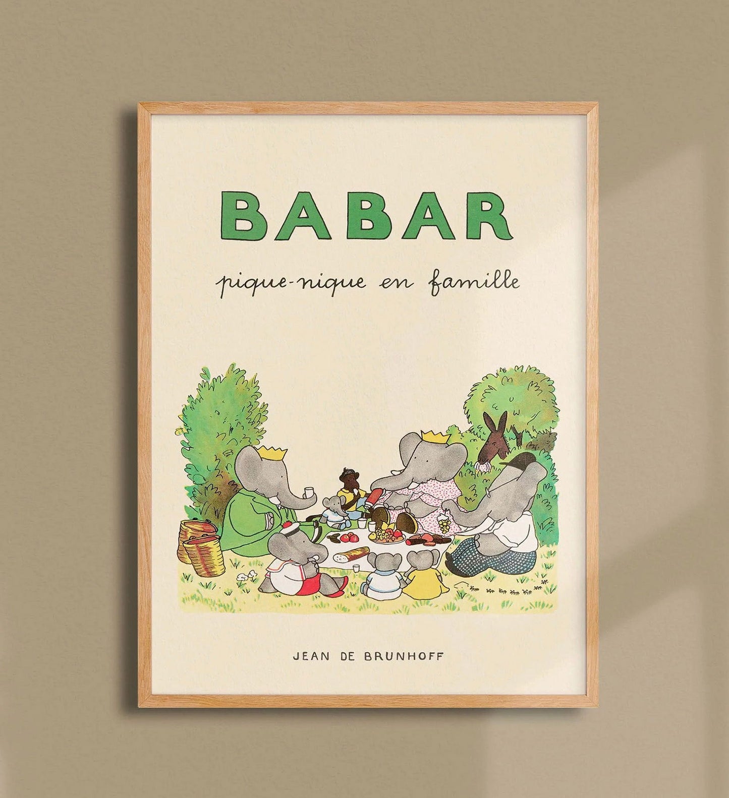 Babar Pique-nique en famille 30x40cm print - Generosa Home & Living -  - 
