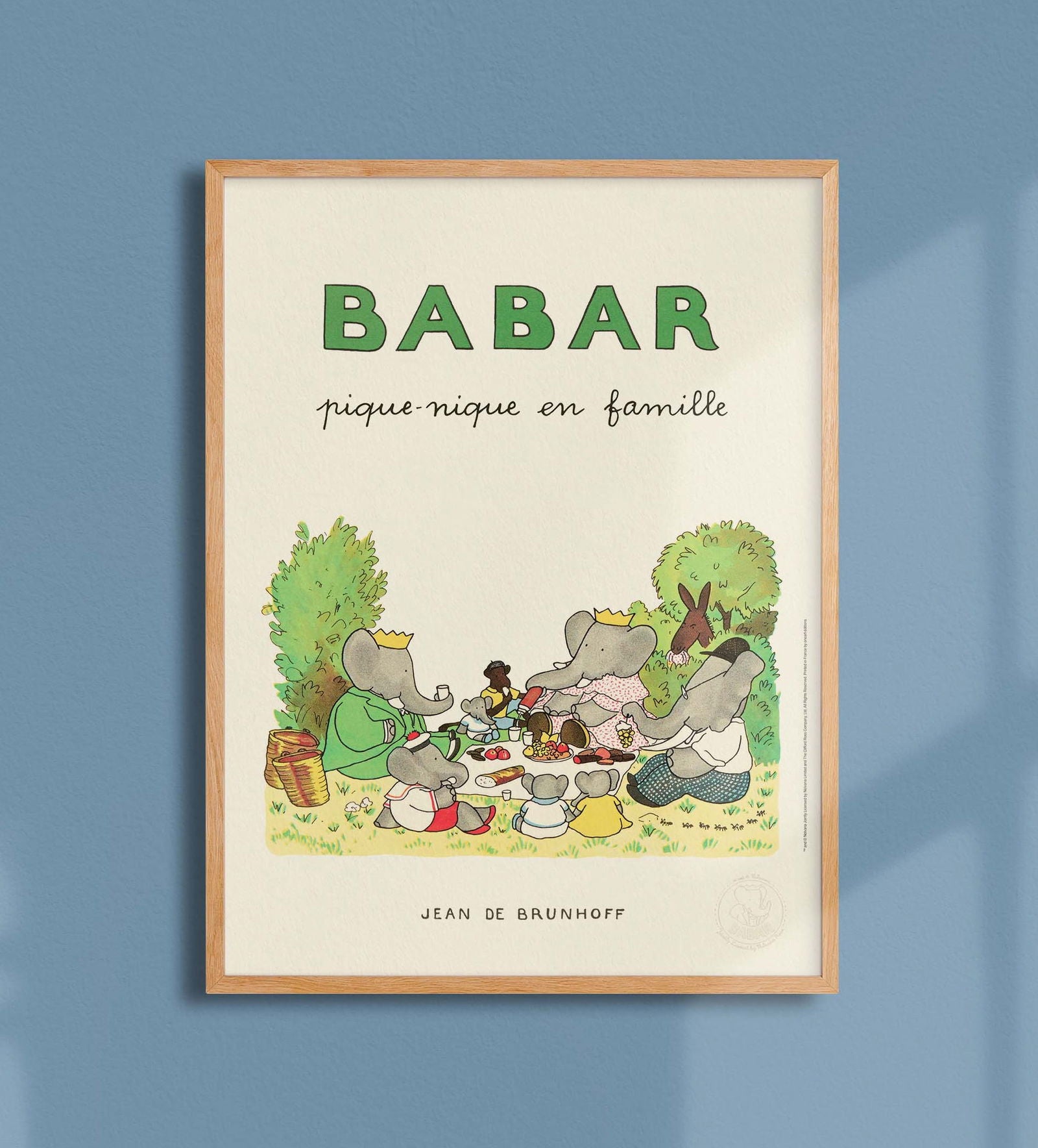 Babar Pique-nique en famille 30x40cm print - Generosa Home & Living -  - 