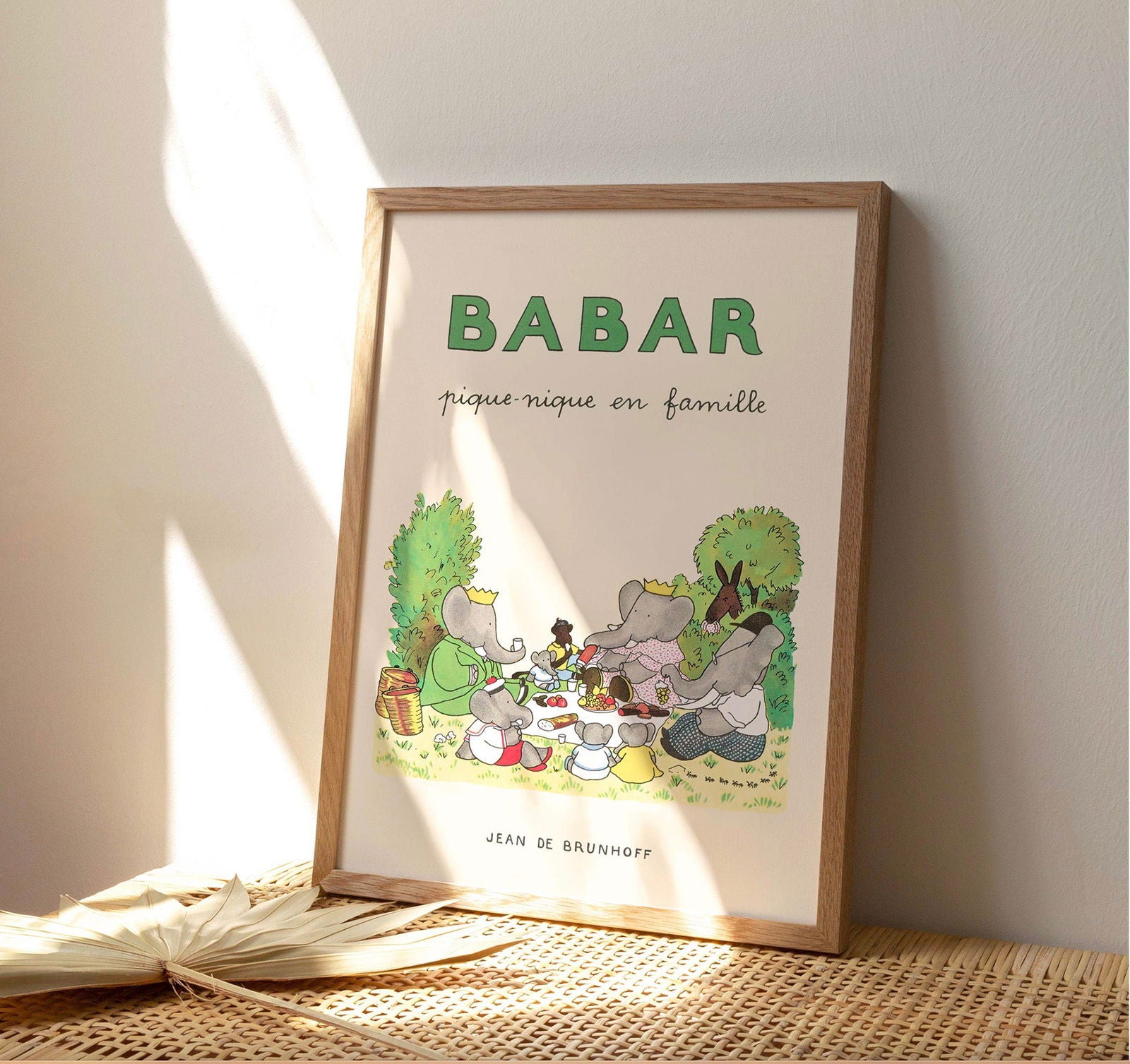 Babar Pique-nique en famille 30x40cm print - Generosa Home & Living -  - 