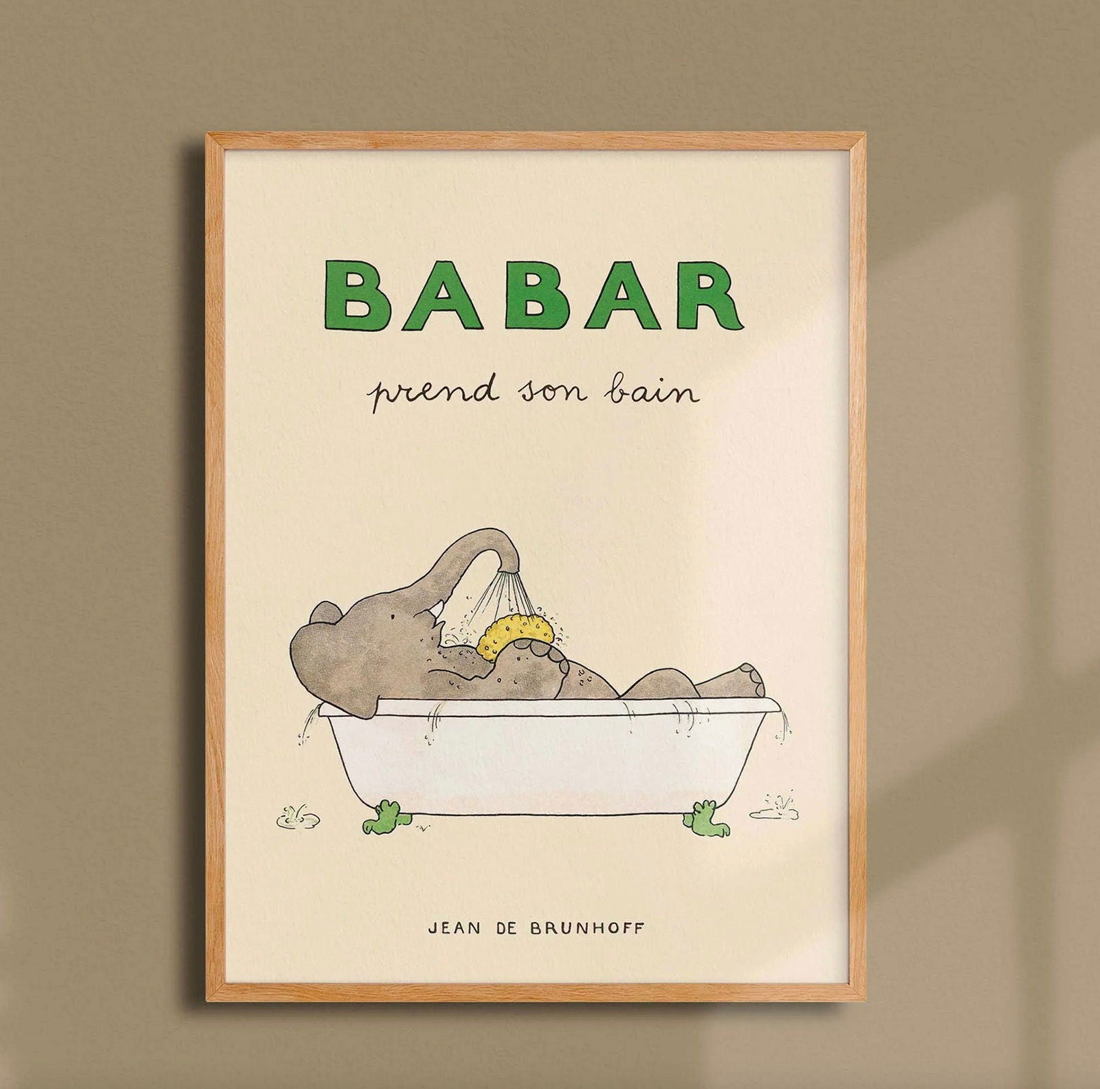 Babar Prend Son Bain 30x40cm print - Generosa Home & Living -  - 