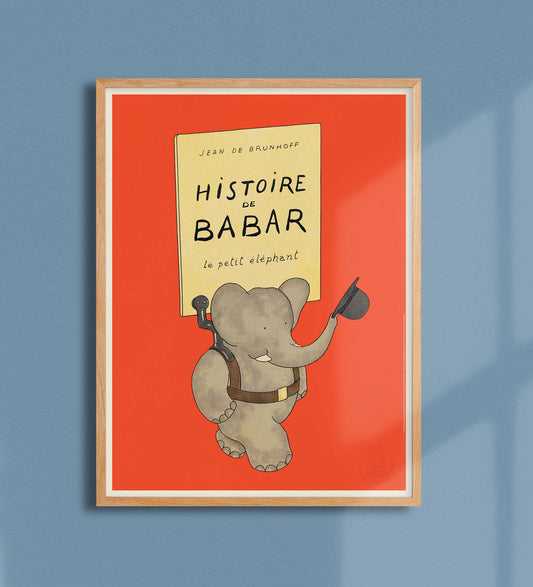 Histoire  of Babar 30x40cm print