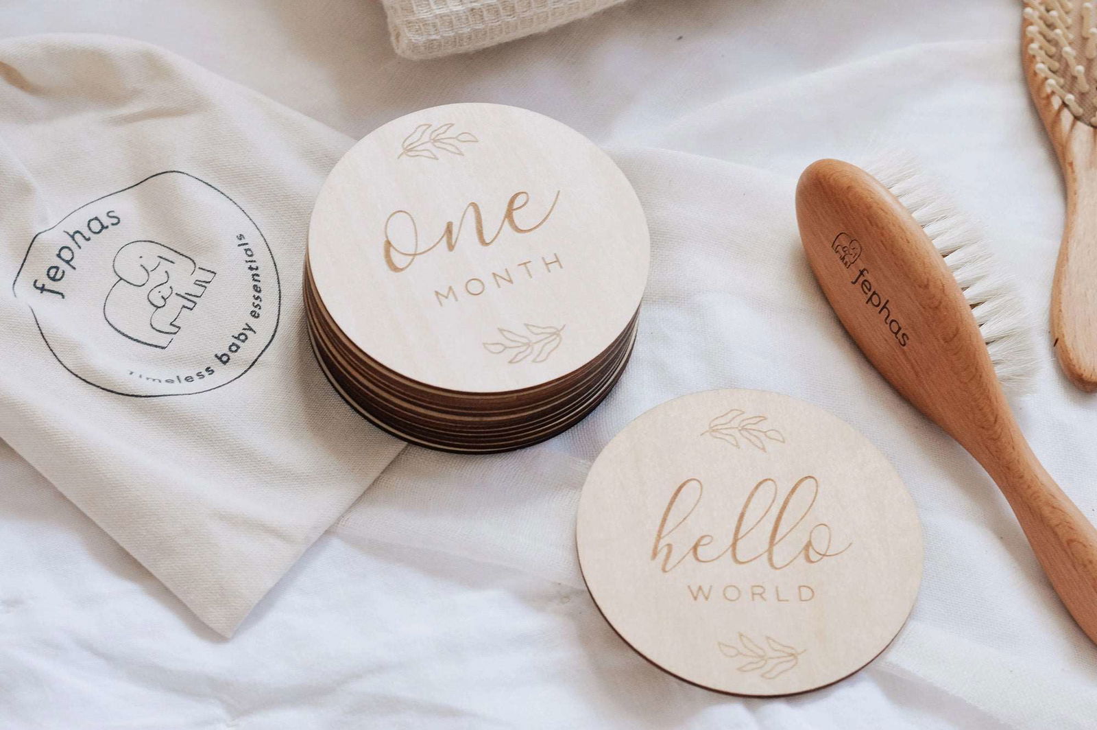 Baby Monthly Milestone Wooden Cards/Discs - Generosa Home & Living -  - 