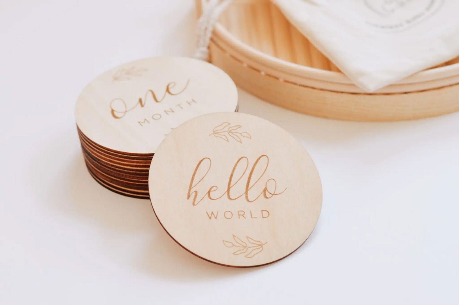 Baby Monthly Milestone Wooden Cards/Discs - Generosa Home & Living -  - 