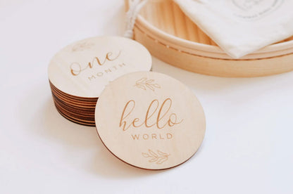 Baby Monthly Milestone Wooden Cards/Discs - Generosa Home & Living -  - 