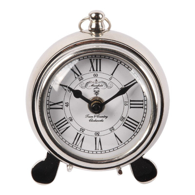 Baroque Style Silver Desk Clock - Generosa Home & Living -  - 