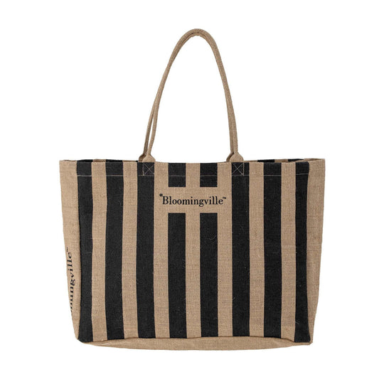 Bergamo Jute Shopping Bag- Black - Generosa Home & Living -  - 